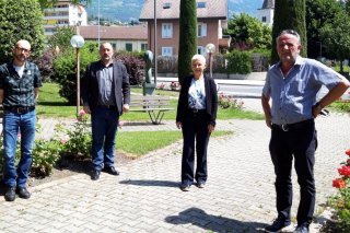 Au centre: Blaise Carron (élu) et Doris Schmidhalter-Näfen (réelu) à la tête de UNIA Valais